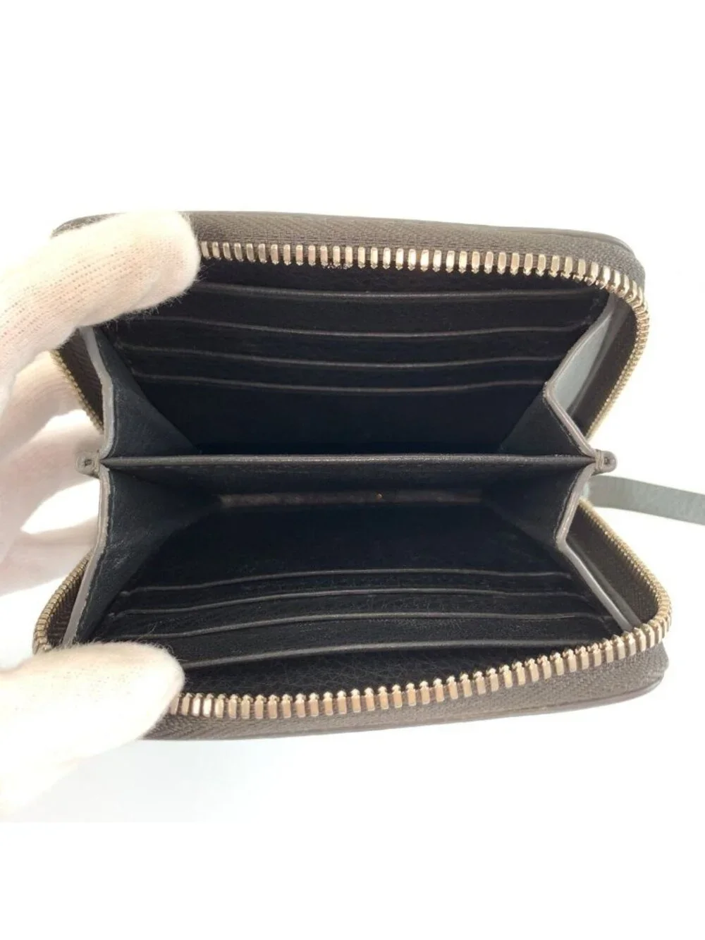 Balenciaga Everyday Gray Silver Leather Coin Purse